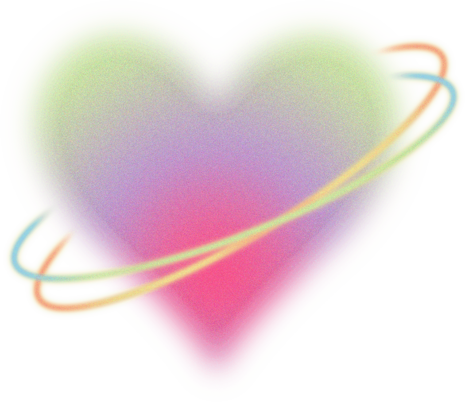 Buildable Abstract Glowing Gradient Aura Heart with Rings