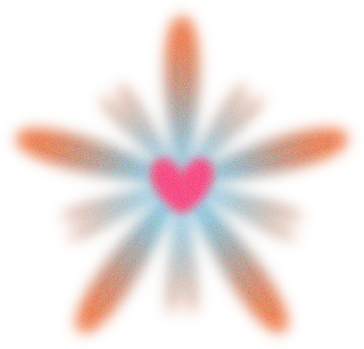 Buildable Abstract Glowing Gradient Aura Tiny Heart Bursting with Petals